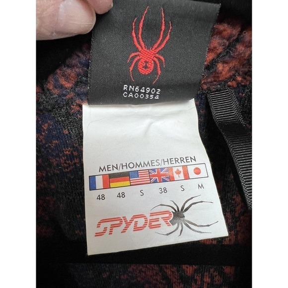 VTG Spyder Ski Coat Jacket Blue Red SM Snowboard Heavy Zip Lining Hood Gorpcore - Picture 3 of 15